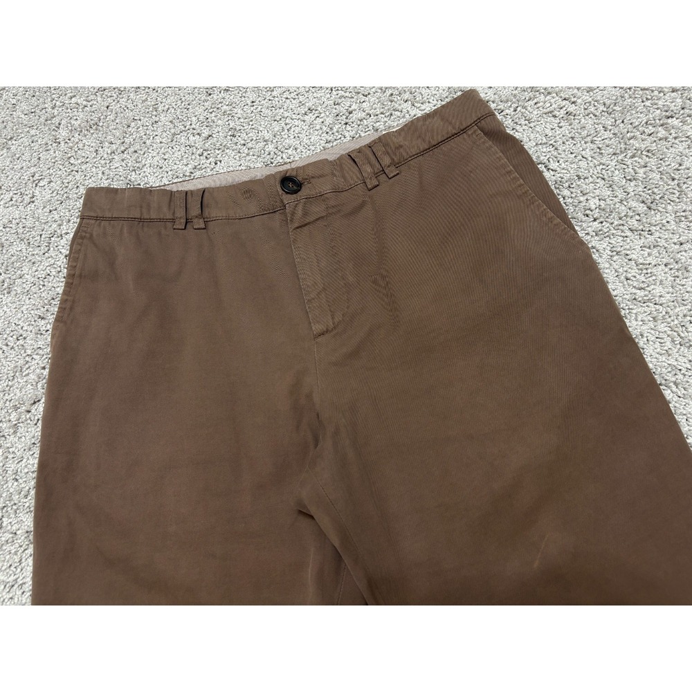 Brunello Cucinelli Chino Pants Trousers Stretch Brown Italy Mens Sz 50 (~33x30) - Picture 2 of 16
